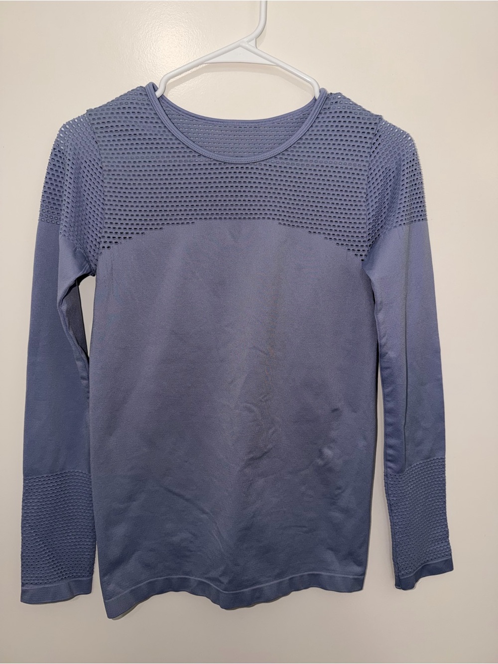 Fabletics Long Sleeve Mesh Yoke Top - Blue
